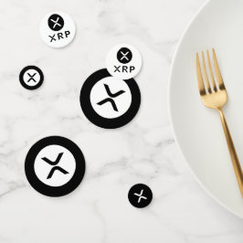 XRP Crypto Währung Schwarz-Weiß-Tischkonfetti Konfetti