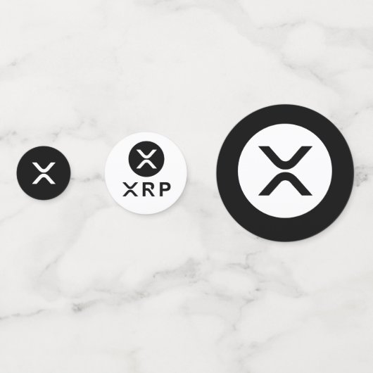 XRP Crypto Währung Schwarz-Weiß-Tischkonfetti Konfetti (Vorderseiten)