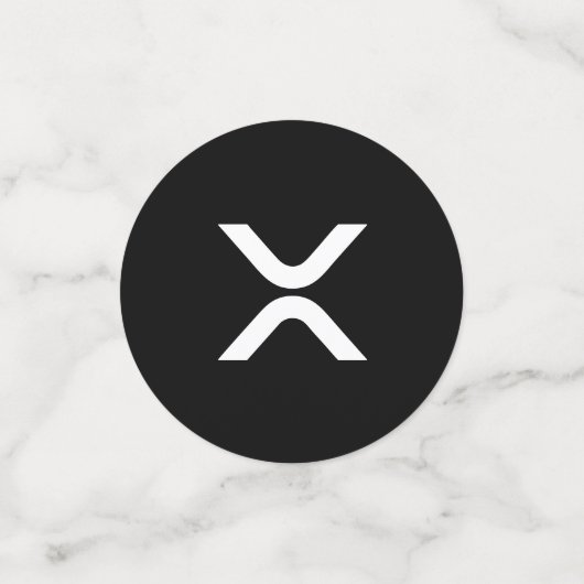 XRP Crypto Währung Schwarz-Weiß-Tischkonfetti Konfetti (Klein Vorderseite)