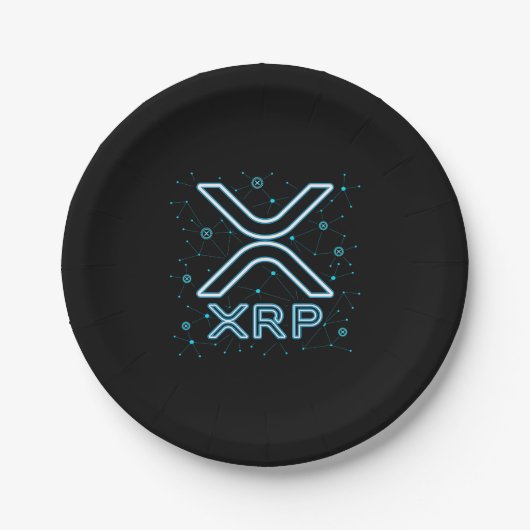 XRP Cryptowährung XRPL Blockchain Crypto Stars Pappteller (Vorderseite)