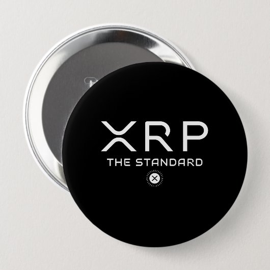 XRP Der Standard-Zitat Crypto Meme Cryptowährung Button (Vorne & Hinten)