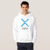XRP Kräuselungblauer u. schwarzer Logo| Hoodie (Vorne ganz)
