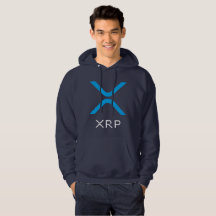 XRP Kräuselungblauer u. weißer Logo| Hoodie