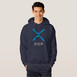 XRP Kräuselungblauer u. weißer Logo| Hoodie