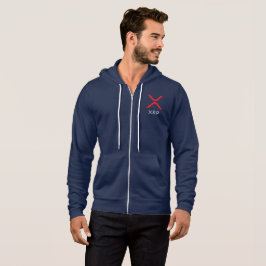 XRP Kräuselungroter u. weißer ZipHoodie des Logo-| Hoodie