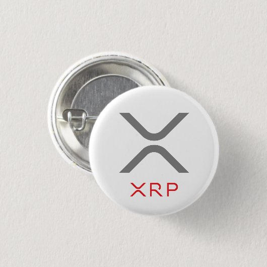 XRP Kräuselungs-grauer u. roter des Logo-| Knopf Button (Vorne & Hinten)