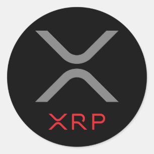 XRP Kräuselungs-grauer u. roter des Logo-  Runder Aufkleber