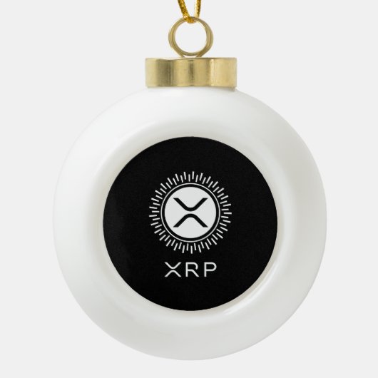 XRP Kryptowährung Krypto Decorative Circle Logo Keramik Kugel-Ornament (Vorderseite)