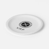 XRP Kryptowährung Krypto Decorative Circle Logo Pappteller (Schrägansicht)
