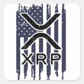 XRP Kryptowährung USA Quadratischer Aufkleber (Vorderseite)