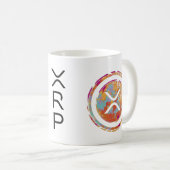 XRP Kryptowährung - XRP Wasserfarbe Kaffeetasse (VorderseiteRechts)