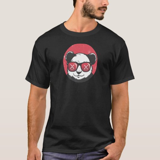 Xrp Niedlich Crypto Panda Sun Brillen Retro T-Shirt (Vorderseite)