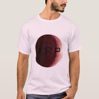 xrp, rippeln, rot-mondfarbenes Logo-Shirt T-Shirt