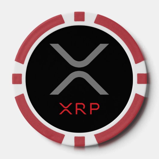 XRP Ripple Grau & Rot Logo | Poker Chips (Vorderseite)