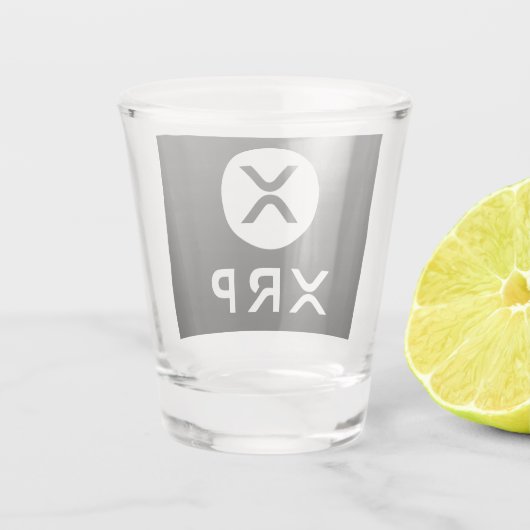 XRP Schwarz-Weiß-Krypto-Party Schnapsglas (Rückseite)
