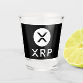 XRP Schwarz-Weiß-Krypto-Party Schnapsglas (Vorderseite)