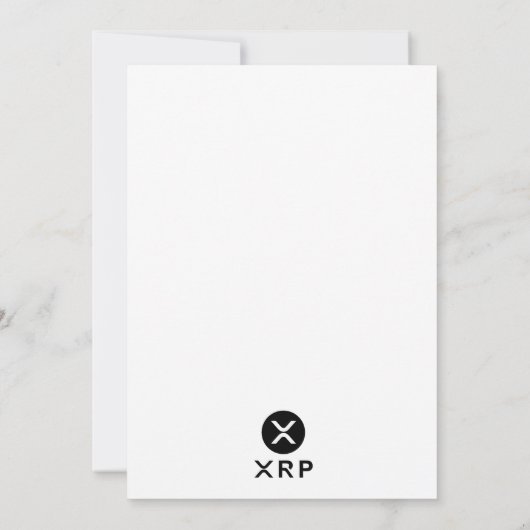 XRP Schwarz-Weiß-Kryptowährung Einladung (Rückseite)