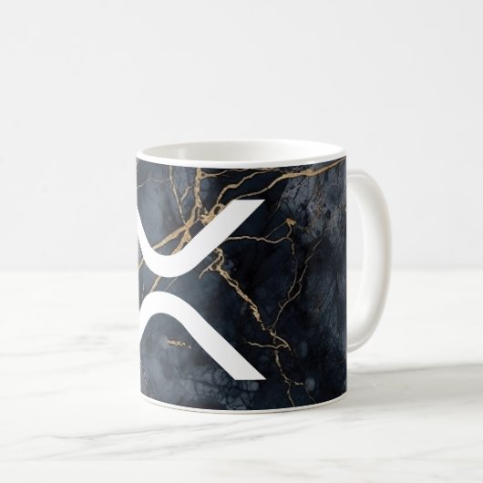 XRP 'X'-Logo-Indigomarbor-Tasse Kaffeetasse (VorderseiteRechts)