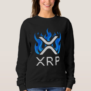XRP - XRP-Kryptowährung - XRP-Logo - Blaue Flammen Sweatshirt