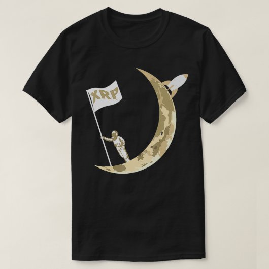 XRP zum Mondrippel XRP Astronautenkrypto T-Shirt (Design vorne)