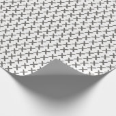 X's Allover - Dunkelgrau auf Weiß Geschenkpapier (Ecke)