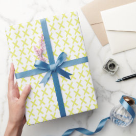 X's Allover - Gelb auf Weiß Geschenkpapier