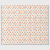 X's Allover - Orange Sherbert auf Weiß Geschenkpapier (Flach)