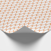 X's Allover - Orange Sherbert auf Weiß Geschenkpapier (Ecke)