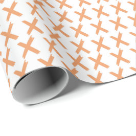 X's Allover - Orange Sherbert auf Weiß Geschenkpapier
