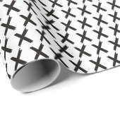 X's Allover - Schwarz auf Weiß Geschenkpapier (Rolleneckpunkt)