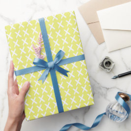 X's Allover - Weiß auf Gelb Geschenkpapier