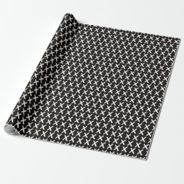 X's Allover - Weiß auf Schwarz Geschenkpapier