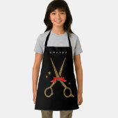 XS Hair SALON Schürze - Goldene Schere schwarz (Insitu)