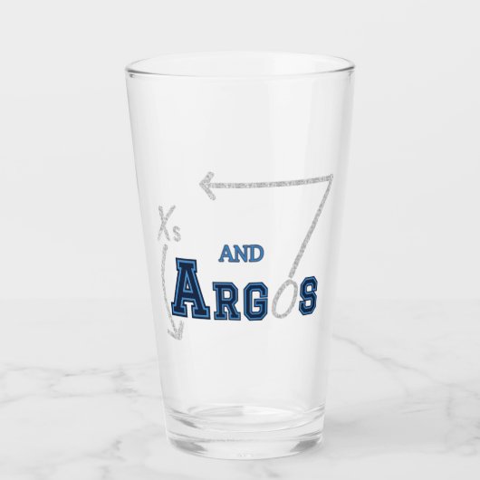 XS und Argos Bierglas Glas (Vorderseite)