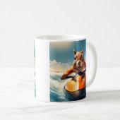 Xtreme-Eichhörnchen-Jet-Ski. Wilde Wellen und Schn Kaffeetasse (VorderseiteRechts)