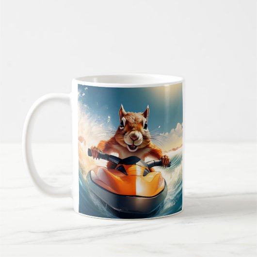 Xtreme-Eichhörnchen-Jet-Ski. Wilde Wellen und Schn Kaffeetasse (Links)
