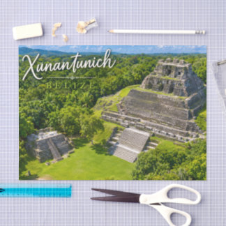 Xunantunich Belize Mayanische archäologische Sehen Seidenpapier