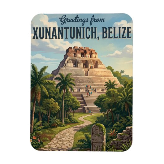 Xunantunich Mayan Ruinen Belize Magnet (Vertikal)