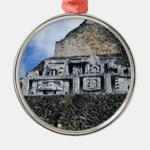 Xunantunich Mayaruine in Belize Silbernes Ornament