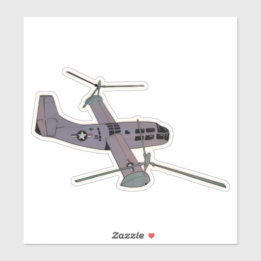 XV-3 Tiltrotor-Flugzeug Aufkleber (Blatt)