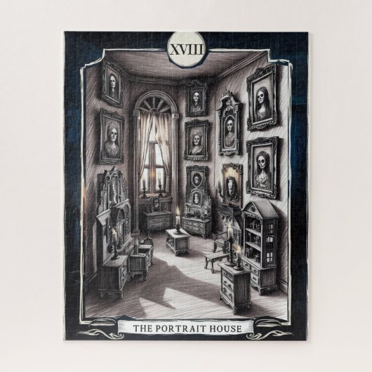 XVIII Das Portraithaus - Stillschweigen, Tarot Puzzle (Vertikal)