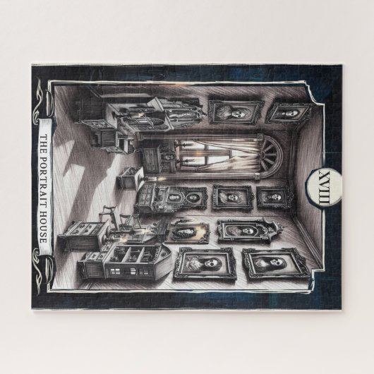 XVIII Das Portraithaus - Stillschweigen, Tarot Puzzle (Horizontal)