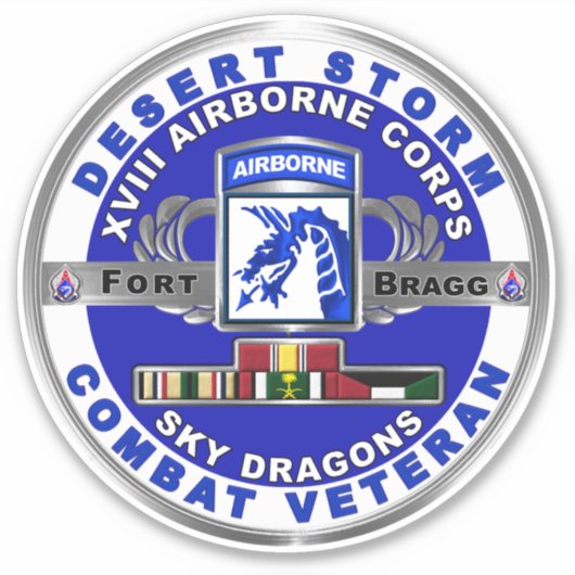 XVIII IM FLUGZEUG CORPS-Wüstensturm Aufkleber (Vorderseite)