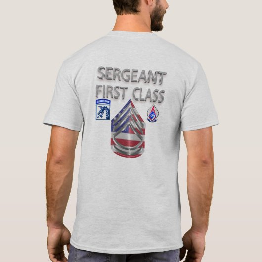 XVIII Im Flugzeug Korps Sergeant First Class T-Shirt (Rückseite)