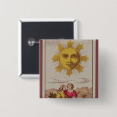 XVIIII Le Soleil, französische Tarotkarte des Sun Button (Vorne & Hinten)