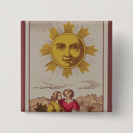 XVIIII Le Soleil, französische Tarotkarte des Sun Button (Vorderseite)