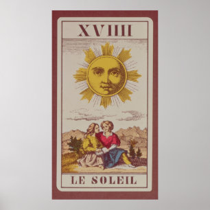 XVIIII Le Soleil, französische Tarotkarte des Sun Poster