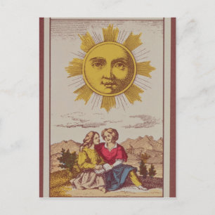 XVIIII Le Soleil, französische Tarotkarte des Sun Postkarte
