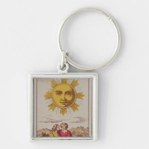 XVIIII Le Soleil, französische Tarotkarte des Sun Schlüsselanhänger