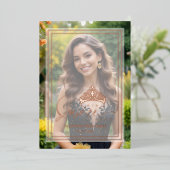 XVs Princess Tiara Luxury Overlay Vellum Effect Folieneinladung (Stehend vorne)